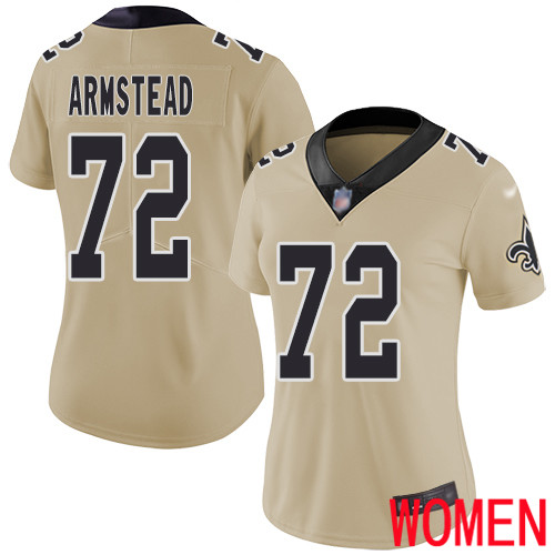 New Orleans Saints Limited Gold Women Terron Armstead Jersey NFL Football #72 Inverted Legend Jersey->youth nfl jersey->Youth Jersey